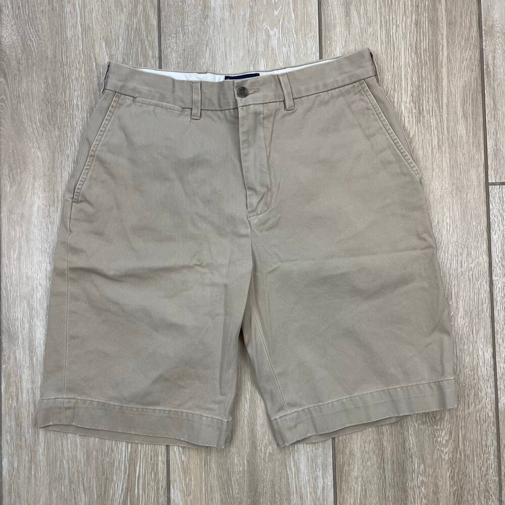 Rugby Ralph Lauren Chino Shorts Mens 30 Beige Cotton Flat Front Preppy